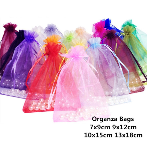 100 PCS Organza Gift Bags Jewelry Packaging Bag Wedding Party Decoration, Size: 7x9cm(D15 Light Blue)