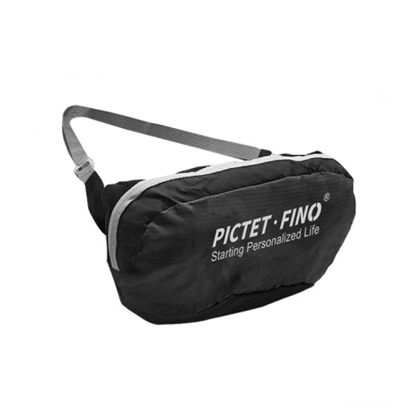 PICTET FINO RH60 Polyester Waterproof Ultra-thin Foldable Waist Bag, Capacity: 2L (Black)