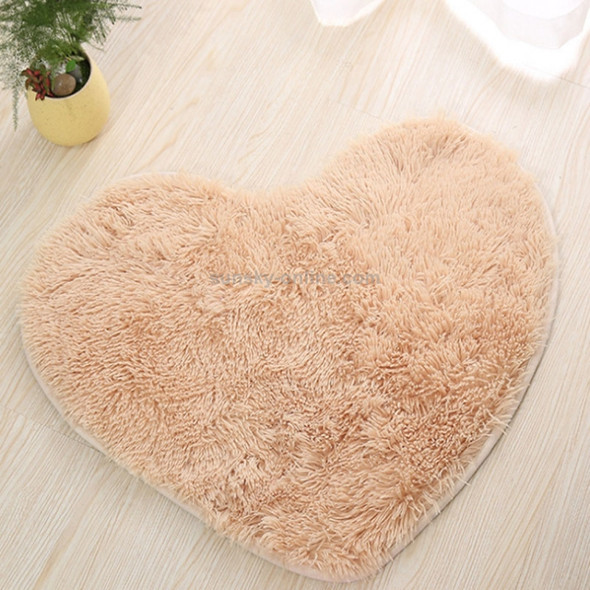 Heart Shape Non-slip Bath Mats Kitchen Carpet Home Decoration, Size:40*50CM(Light Camel)