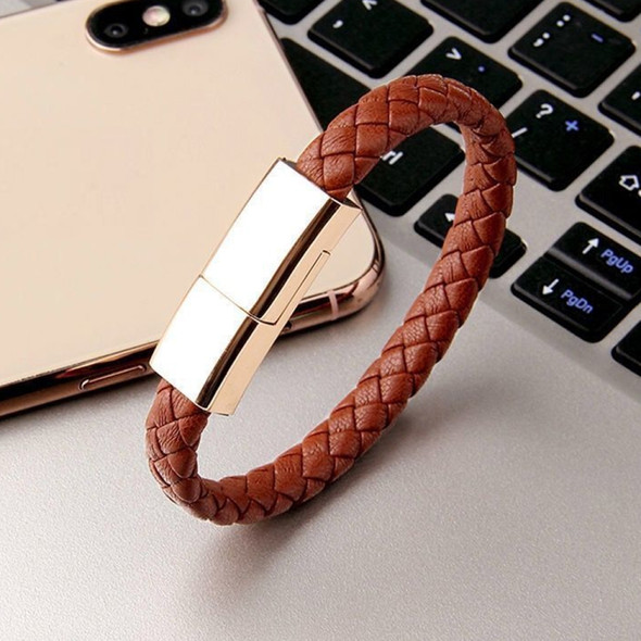 XJ-26 3A USB to Micro USB Creative Bracelet Data Cable, Cable Length: 22.5cm (Brown)