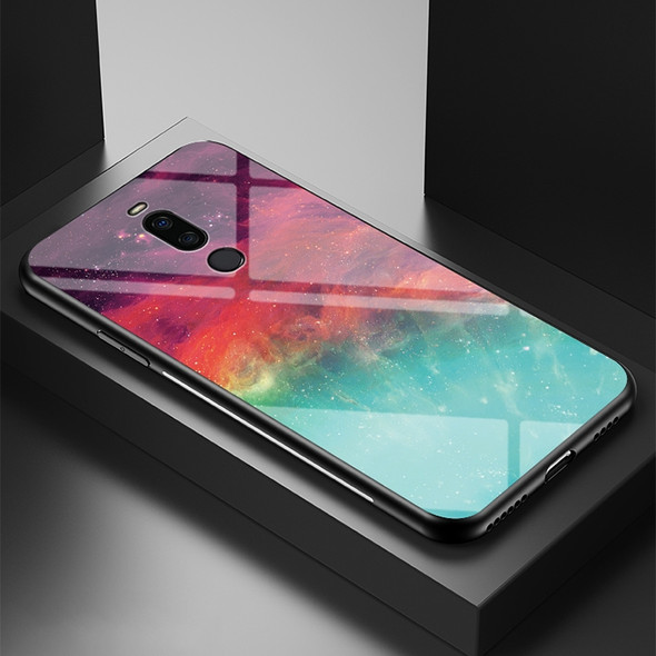 For Meizu X8 Starry Sky Painted Tempered Glass TPU Shockproof Protective Case(Colorful Starry Sky)