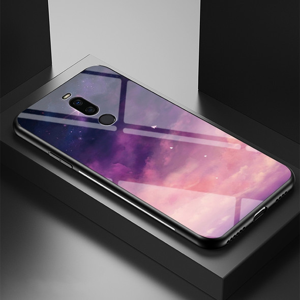 For Meizu X8 Starry Sky Painted Tempered Glass TPU Shockproof Protective Case(Fantasy Starry Sky)