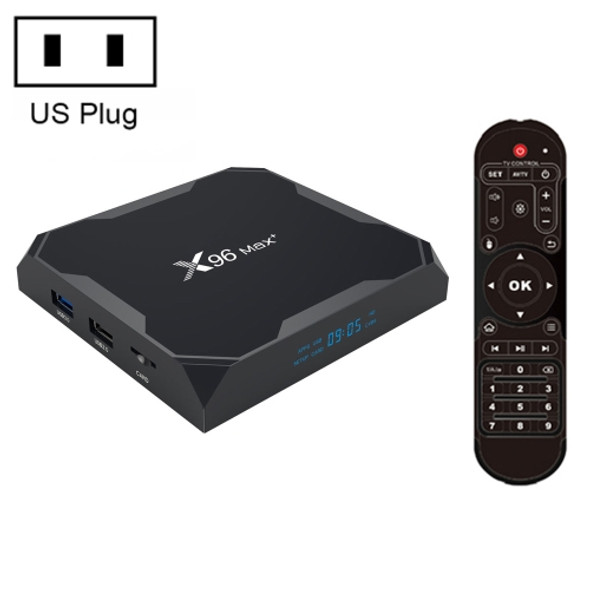 X96 max+ 4K Smart TV Box, Android 9.0, Amlogic S905X3 Quad-Core Cortex-A55,4GB+32GB, Support LAN, AV, 2.4G/5G WiFi, USBx2,TF Card, US Plug