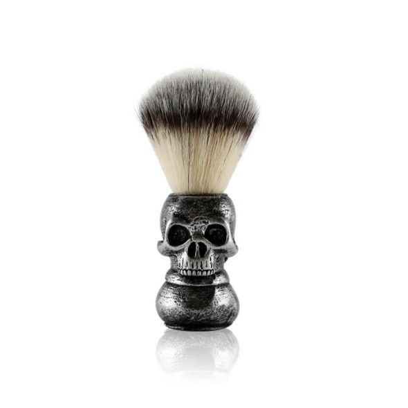 Skull Cleansing Shaving and Foaming Tools, Color Classification: Beard Brush Silver