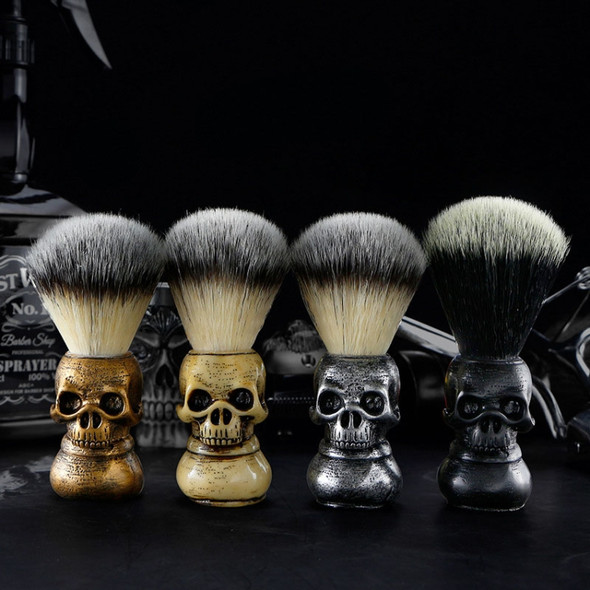 Skull Cleansing Shaving and Foaming Tools, Color Classification: Beard Brush Silver