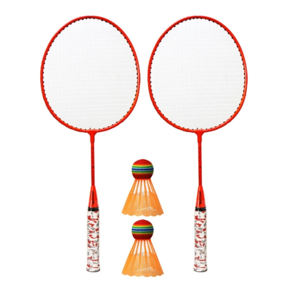 REGAIL H6508 Badminton Racket + Racket Cover + Rainbow Badminton Set for Children(Orange)