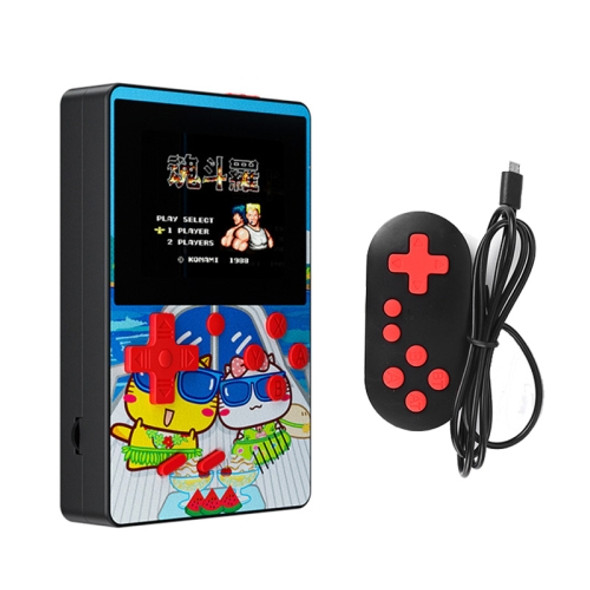 X50 Cartoon Macaron 3.0 inch Screen Handheld Game Console for Dual Players Built-in 500 Games(Blue)