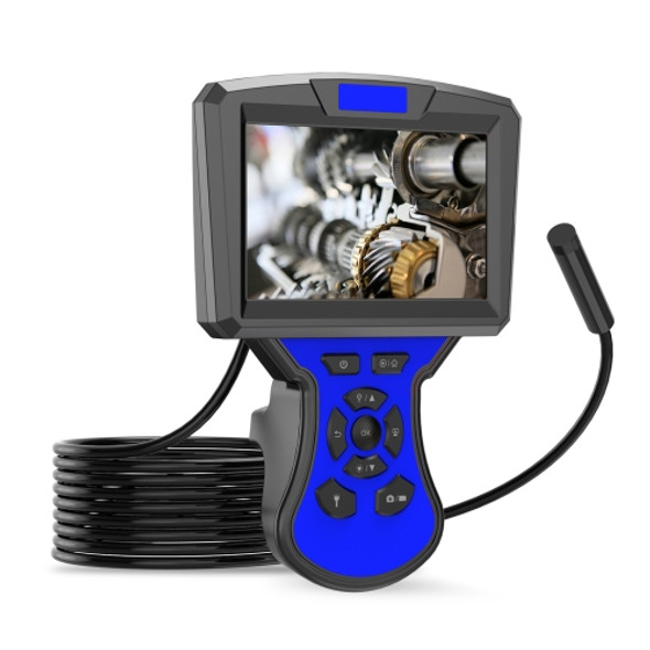 M50 1080P 5.5mm Single Lens HD Industrial Digital Endoscope with 5.0 inch IPS Screen, Cable Length:5m Hard Cable(Blue)