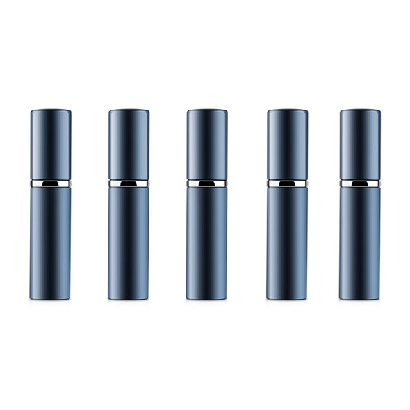 5 PCS Portable Mini Refillable Glass Perfume Fine Mist Atomizers with Metallic Exterior, 5ml(Blue)