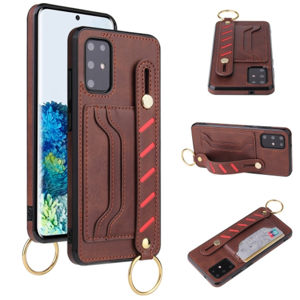 For Huawei P40 Pro Wristband Wallet Leather Phone Case(Brown)