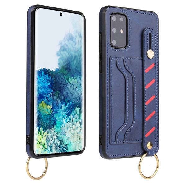 For Huawei P40 Pro Wristband Wallet Leather Phone Case(Blue)