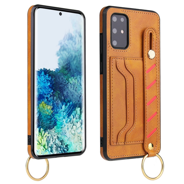 For Huawei P40 Pro Wristband Wallet Leather Phone Case(Yellow)