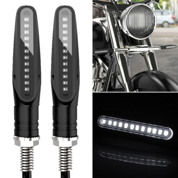 2 PCS D12V / 1W Motorcycle LED Waterproof Dynamic Blinker Side Lights Flowing Water Turn Signal Light (White Light)