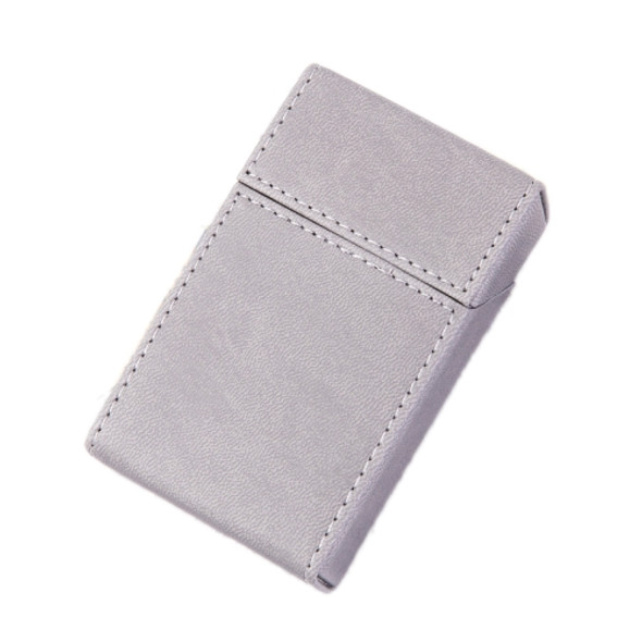 PU Leather Business Portable Cigarette Case(Gray)