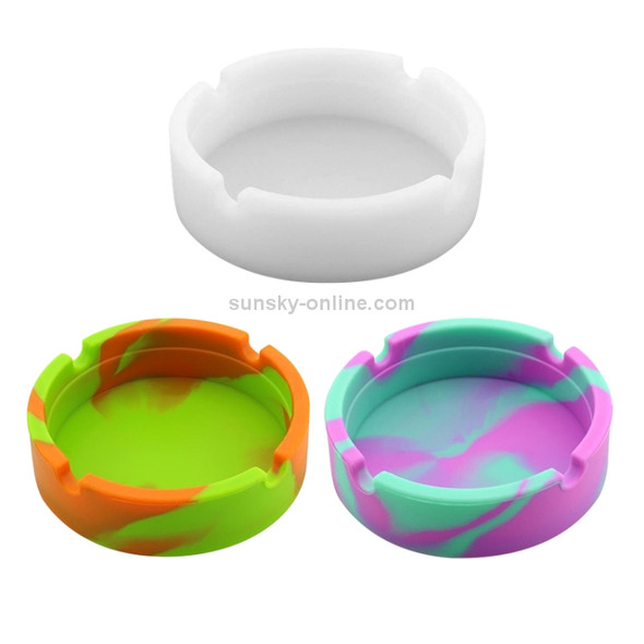 Luminous Silicone Round Ashtray Mixed Color Internet Cafe Bar Gift Ashtray(Orange Green)