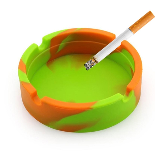 Luminous Silicone Round Ashtray Mixed Color Internet Cafe Bar Gift Ashtray(Orange Green)