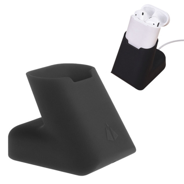 For Apple AirPods Creative Wireless Bluetooth Earphone Silicone Charging Box Charging Seat (Earphone is not Included), Size: 5.1*5.4*6.7cm (Dark Grey)