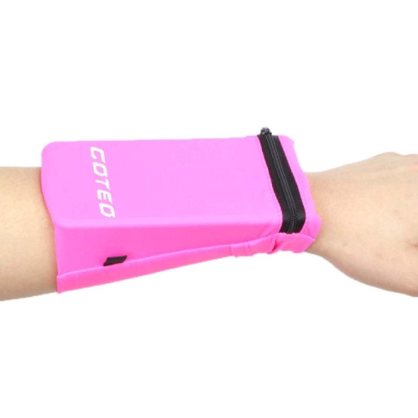 Outdoor Sports Phone Arm Bag Elastic Breathable Cycling Running Wrist Bag For Mobile Phones Under 5.5 inch(Rose Red)