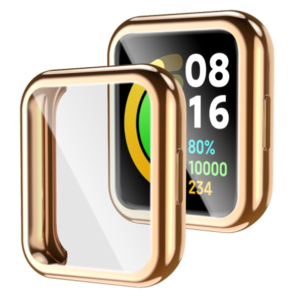 For Xiaomi Redmi Watch 2 Fully Enclosed Case with Protective Film(Gold)