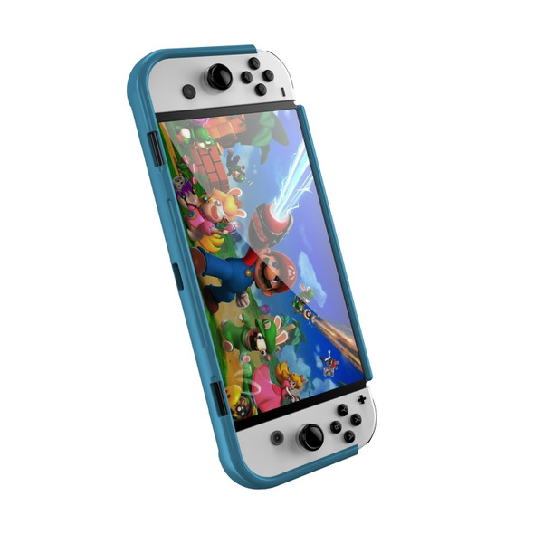 Anti-slip and Shockproof Game Console TPU Protective Cover for Nintendo Switch OLED(Blue)