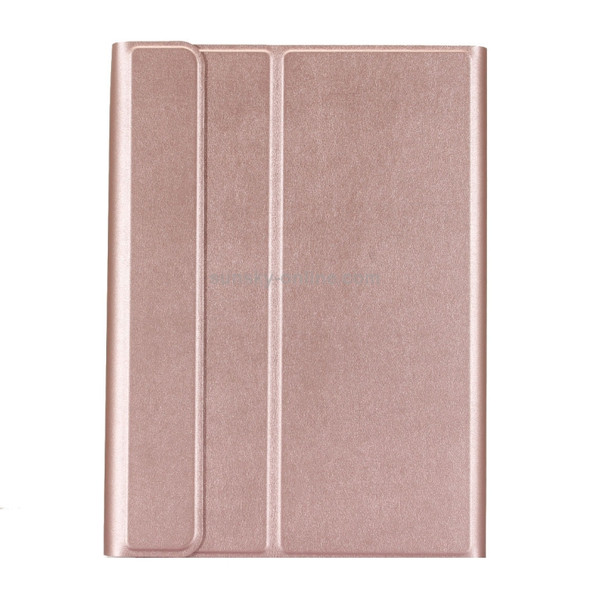 For iPad 9.7 (2018) &  iPad Air & Air 2 & iPad Pro 9.7 & New iPad 9.7 inch (2017) Ultra-thin ABS Bluetooth Keyboard Horizontal Flip Leather Case with Holder(Rose Gold)