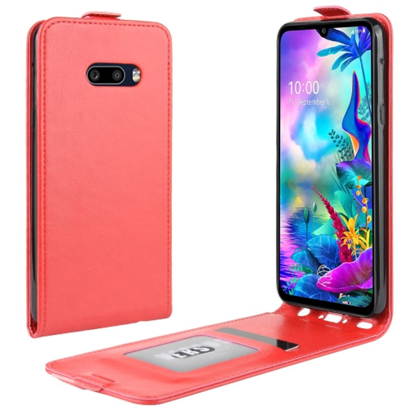 For LG G8X ThinQ  Crazy Horse Vertical Flip Leather Protective Case(Red)