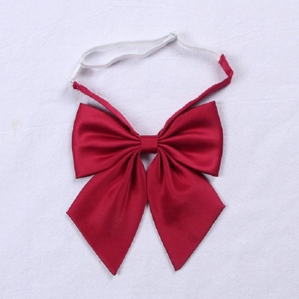 Ladies Solid Color Bow-knot Bow Tie Wild Clothing Accessories(Red Wine)