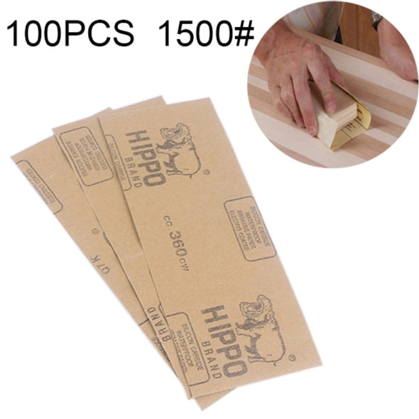 100 PCS Grit 1500 Wet And Dry Polishing Grinding Sandpaper?Size: 23 x 9cm(Yellow)