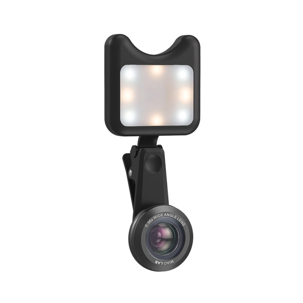 APEXEL APL-3663FL LED Fill Light Selfie 3 Color Temperature & 9 Lighting Modes + 15X Macro Lens + 0.36X Wide-angle Lens, For iPhone, Samsung, Huawei, Xiaomi, HTC and Other Smartphones(Black)