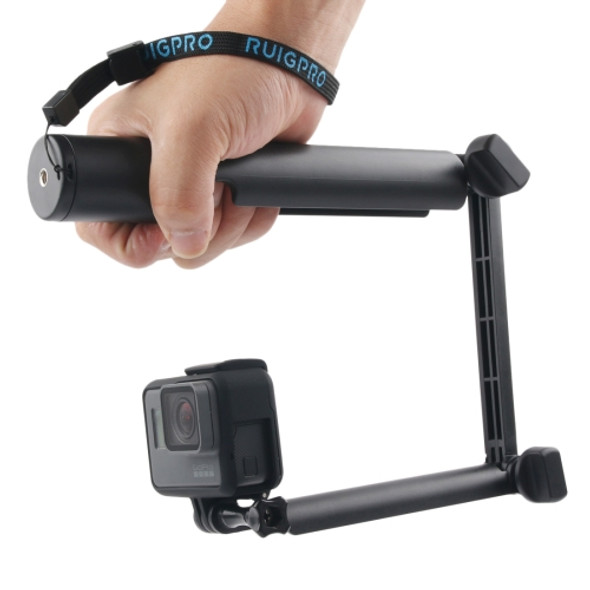 3-Way Monopod + Magic Mount Selfie Stick for GoPro HERO5 Session /5 /4 Session /4 /3+ /3 /2 /1, Xiaoyi Sport Cameras, Length: 24.5-63cm(Black)