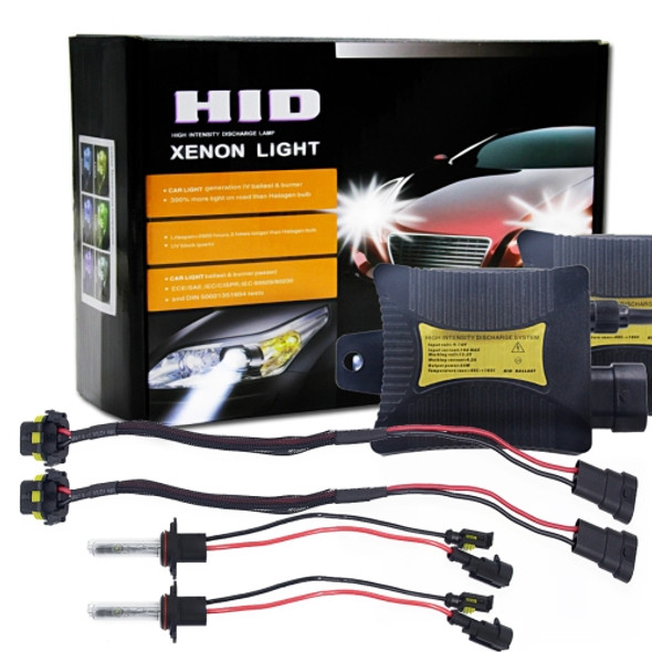 55W 9006/HB4 6000K HID Xenon Light Conversion Kit with High Intensity Discharge Slim Ballast, White