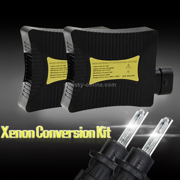 55W H13/9008 6000K HID Xenon Light Conversion Kit with Slim Ballast, High Intensity Discharge Lamp, White