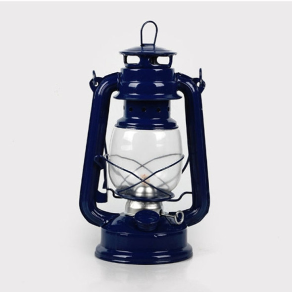 Retro Nostalgic Wrought Iron Portable Putdoor Tent Camping Light(Dark Blue)