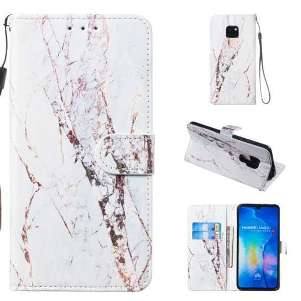 Leather Protective Case For Huawei Mate 20(White Marble)