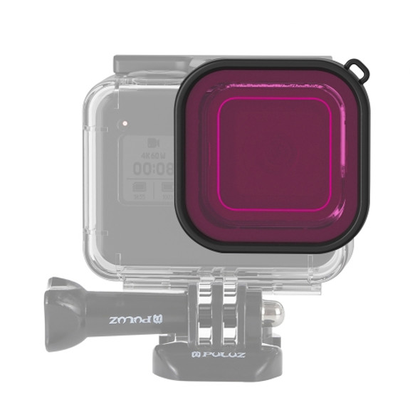 PULUZ Square Housing Diving Color Lens Filter for GoPro HERO8 Black(Purple)