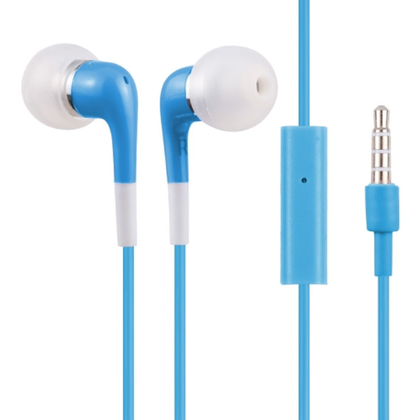 Double Color In-Ear 3.5mm Stereo Earphone With Wired Control and Mic, For iPad, iPhone, Galaxy, Huawei, Xiaomi, LG, HTC and Other Smart Phones(Blue)
