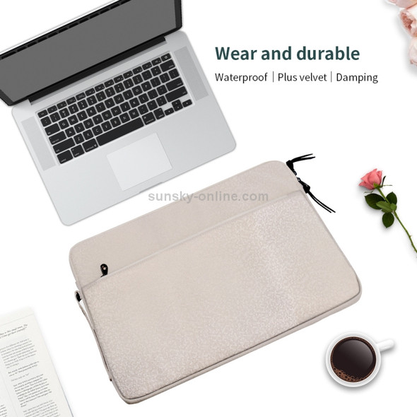 Diamond Pattern Portable Waterproof Sleeve Case Double Zipper Briefcase Laptop Carrying Bag for 15-15.4 inch Laptops (Tarnish)