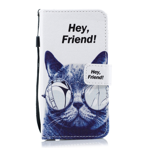For Huawei Mate 30 Colored Drawing Pattern Horizontal Flip PU Leather Case with Holder & Card Slots & Wallet & Lanyard(Cool Cat)