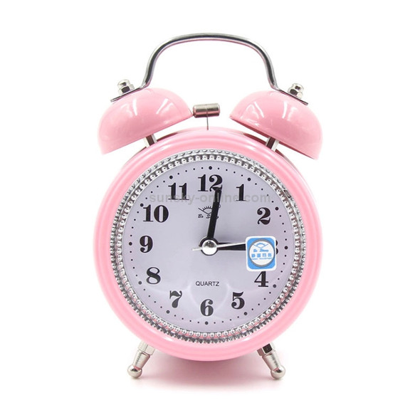 Fashion Mute Metal Alarm Clock with Night Light, Size: 12*8.5cm(Pink)
