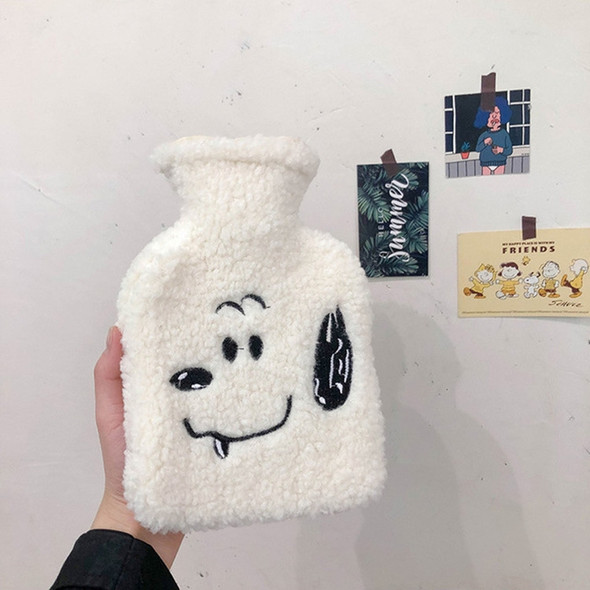 Portable Hot Water Bottle Water Filling Hand Warmer(White Dog)