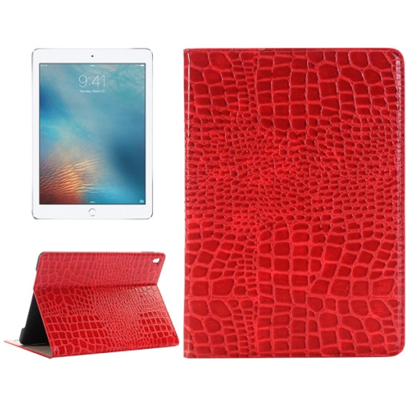 Crocodile Texture  Horizontal Flip Leather Case with Holder & Card Slots & Wallet for iPad Pro 9.7 inch(Red)