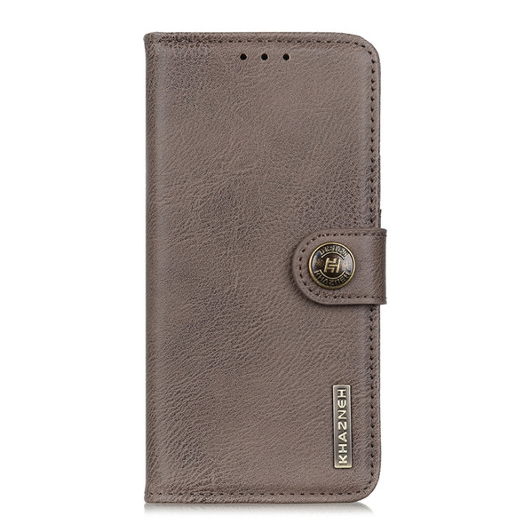 For LG K61 Cowhide Texture Horizontal Flip Leather Case with Holder & Card Slots & Wallet(Khaki)