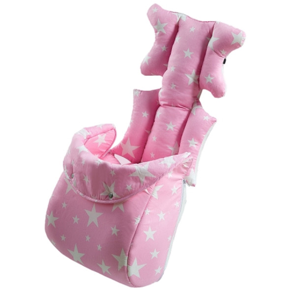 Fashion Baby Stroller Cushion Baby Seat Diaper Pad Stroller Mat Stroller Accessories(Pink with foot cover)