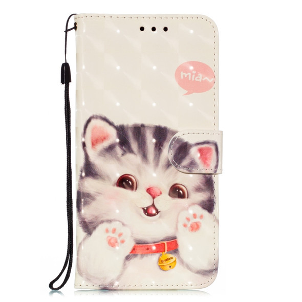 For LG K50 3D Pattern Colored Drawing Horizontal Flip Leather Case with Holder & Card Slots & Wallet & Lanyard(Bell Cat)