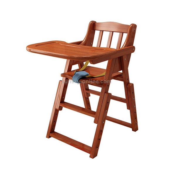Baby High Chair Baby Feeding Eating Dinning Chair Wooden Portable Chair Foldable Adjust Height Seat(Peach Color)