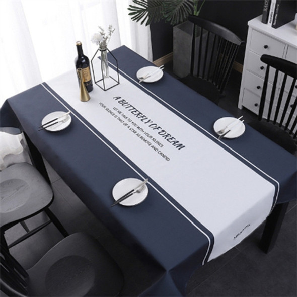 Simple Decorative Linen Tablecloth Waterproof Oilproof Rectangular Dining Table Cloth, Size:100x140cm(Butterfly Dream)