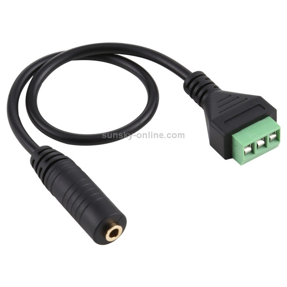 3.5mm Female to 3 Pin Pluggable Terminals Solder-free Connector Solderless Connection Adapter Cable, Length: 30cm