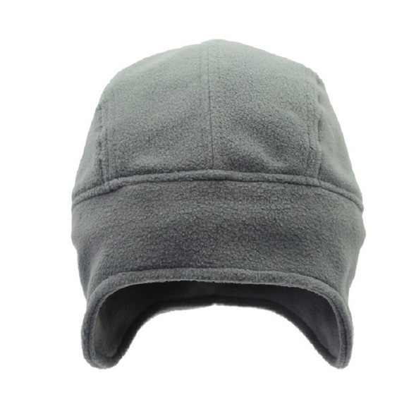 Unisex Autumn and Winter Outdoor Solid Color Fleece Warm Bomber Hats, Size:One Size(Gray)