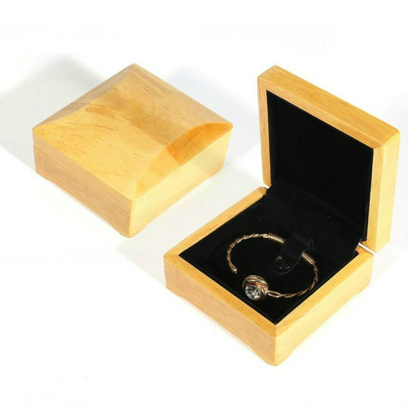 Wood Color Wooden Jewelry Packing Case Portable Wedding Ring Bracelet Pendant Display Box Gift Box, Type:Bracelet Box