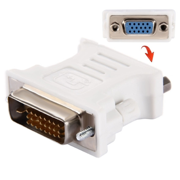 DVI 24+1 Pin Male to VGA 15Pin Female Adapter(White)